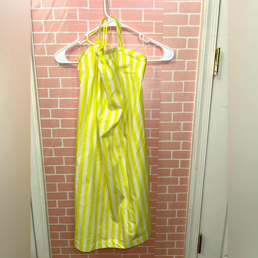 Yellow backless mini dress